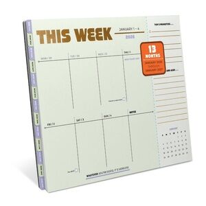 Knock Knock 2026 Desktop Calendar 13 Month Weekly Planner Pad
